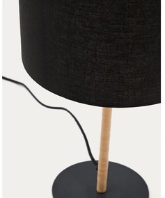 Čierna stolová lampa s textilným tienidlom (výška 45 cm) Pina – Kave Home