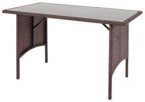 Polyratanový jedálenský stôl HWC-G16, 112x60cm - hnedá