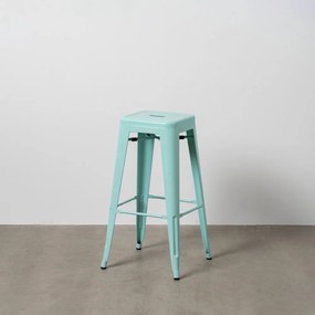 Tyrkysovomodré kovové barové stoličky v súprave 2 ks (výška sedadla 76,5 cm) – Ixia