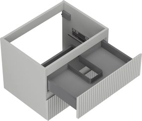 Mexen Rivel, kúpeľňová skrinka 60 cm, 2 zásuvky, drážkovaná, matná sivá, 91A20-06047-2-BFF62