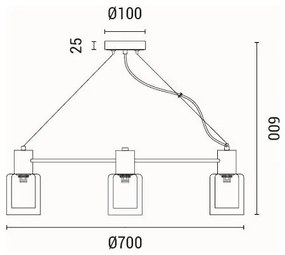 Luster na lanku 6xE14/15W/230V