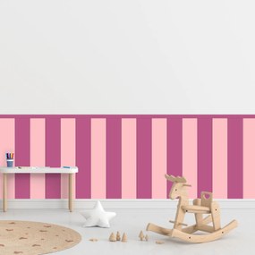 PIPPER. Obdĺžnik - Cukríkovo ružová farba - textilná nálepka na stenu Farba: Kombinácia, Veľkosť: 80 cm