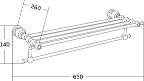 Mexen príslušenstvo, ESTELA polička na uteráky, chróm, 7011520-00