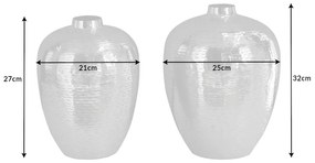 Váza Oriental 2ks 27cm a 31cm strieborné