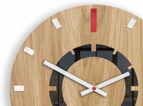 Dřevěné nástěnné hodiny Atena 33 cm červené/bílé