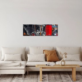 Obraz veterána (s hodinami) (90x30 cm)