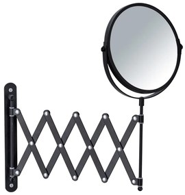 Čierne nástenné kozmetické zrkadlo s teleskopickým držiakom Wenko Exclusive