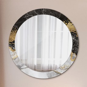 Okrúhle ozdobné zrkadlo na stenu Mramor a zlato fi 80 cm
