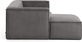 Sivá menčestrová rohová pohovka (ľavý roh) Blok - Kave Home