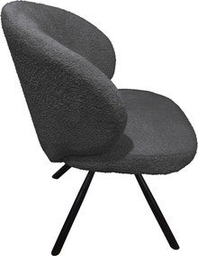 Otočná jedálenská stolička Beatris, tmavo šedá štruktúrovaná látka