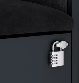 Akustická kabína SALLY MentalBox 600 mm – antracitový korpus, tmavosivé sedadlo