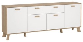 Biela/v prírodnej farbe komoda v dekore duba 196x73x39 cm Ikast – Tvilum