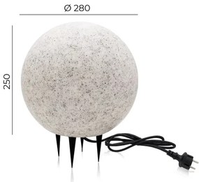 Vonkajšie dekoračné svietidlo GARDEN BALL 1xE27/40W/230V IP65 pr. 28 cm