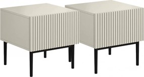 Sada nočných stolíkov Nicole 2 ks - kašmírová / čierna