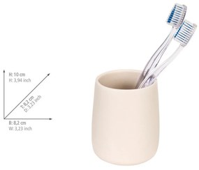 Krémový keramický kelímok na zubné kefky Margo – Allstar