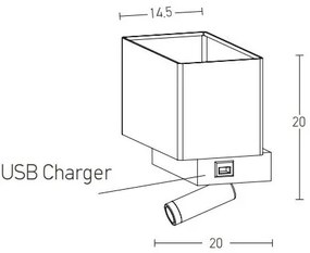 Zambelis H59 - LED Nástenná lampa LED/3W + 1xE27/40W/230V čierna