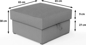 Krémový taburet SMART COSARO s úložným priestorom 65x65 cm