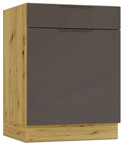 Kuchynská skrinka Cosmo Isabel D60s/1 P/L Mocca Grey/Dub Artisan