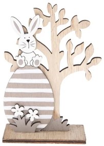 Drevená veľkonočná dekorácia - zajaca strom 11x14,5x4,5 cm