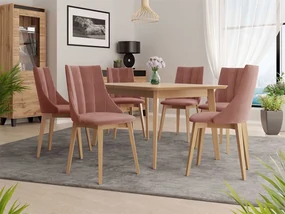 Rozkladací stôl Botiler 140x80 so 6 stoličkami ST97 07, Farby: natura, Potah: Magic Velvet 2258