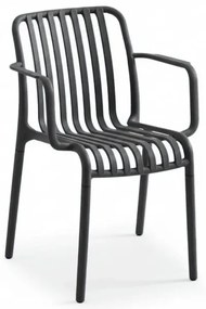 Plastová stolička TREGO s opierkami, antracitová