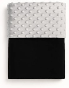 Detská deka čierna/minky sivá 100x75 cm – obojstranná mäkká deka pre bábätká
