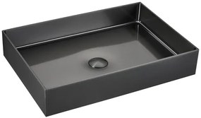 Umývadlo na dosku vo farbe gun metal SAT Aurum 55x38 cm bez prepadu SATAUR5538BGM, 1 ks
