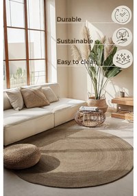 Sivobéžový obojstranný jutový okrúhly koberec ø 100 cm Braided Grey – Hanse Home