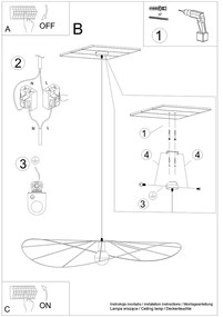 Závesné svietidlo Eskola, 1x čierne drôtené tienidlo, (fi 110 cm)