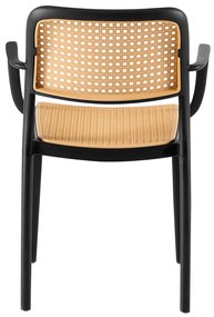Kondela Stohovateľná stolička, čierna/béžová, RAVID TYP 2