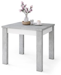 FONTE Svetlý Betón Ateliér / Biely Mat - KLASICKÝ STÔL DO KUCHYNE/OBÝVACEJ IZBY 85x75 ROZKLADANÝ DO 130   cm!