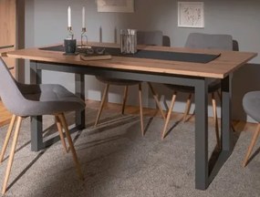 Rozkladací jedálenský stôl Denver 160x90 cm, dub artisan/antracit%