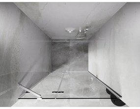 Mexen, Mexen Lunar ľavé otočné sprchové dvere 85 cm, transparentné, biele - 834-085-000-20-00-L