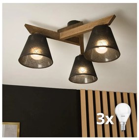 Brilagi - LED  Prisadený luster ANTHONY 3xE14/40W/230V dub orech/čierna