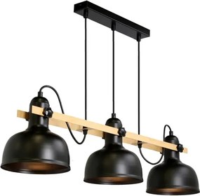 Luster na lanku RENO 3xE27/40W/230V čierna/hnedá