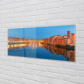 Obraz na akrylátovom skle Italy river mosty budovy v noci 120x60 cm