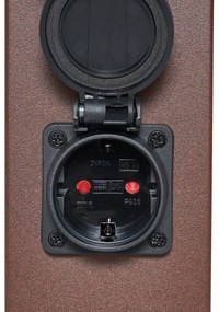 Vonkajšia lampa hrdzavo hnedá s čírym sklom 80 cm IP44 so zásuvkou a snímačom pohybu - Malios