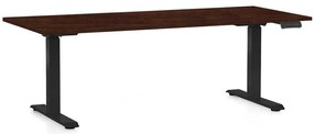 Výškovo nastaviteľný stôl OfficeTech C, 180 x 80 cm, čierna podnož, wenge