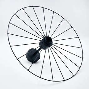 Luster na tyči MONTANA 1xE27/15W/230V pr. 45 cm čierna