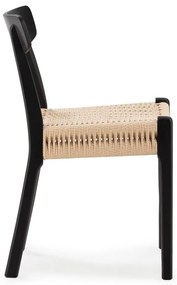 Čierne jedálenské stoličky v súprave 2 ks z kaučukového dreva Biel – MOME