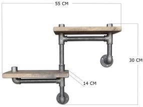 Nástenná polica BORURAF 30x55 cm smrek