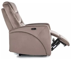 Polohovacie kreslo Kronos Velvet, hnedá