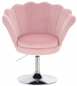 LuxuryForm DESIGN Kreslo FREY VELUR na striebornom tanieri - ružové