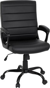 XXXLutz OTOČNÁ STOLIČKA, vzhľad kože, čierna MID.YOU - Online Only kancelárie - 001918038001