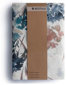 Svetlomodrý/krémovobiely záves 135x250 cm Flosi – Restilo