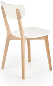 Jedálenská stolička Buggi, biela / buk