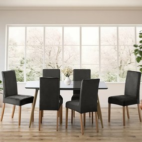 Restilo Napínací poťah na stoličku Sento tmavosivá, 48 x 48 x 58 + 10 cm, súprava 4 ks