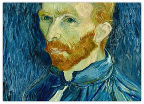 Sklenený obraz - Vincent van Gogh, Self-Portrait, reprodukcia (70x50 cm)