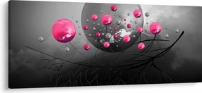 Obraz ružových abstraktných gulí (120x50 cm)