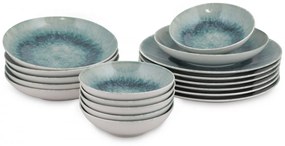 Porcelánová sada 18 ks talířů Blues bílá/modrá